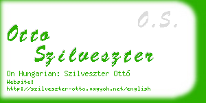 otto szilveszter business card